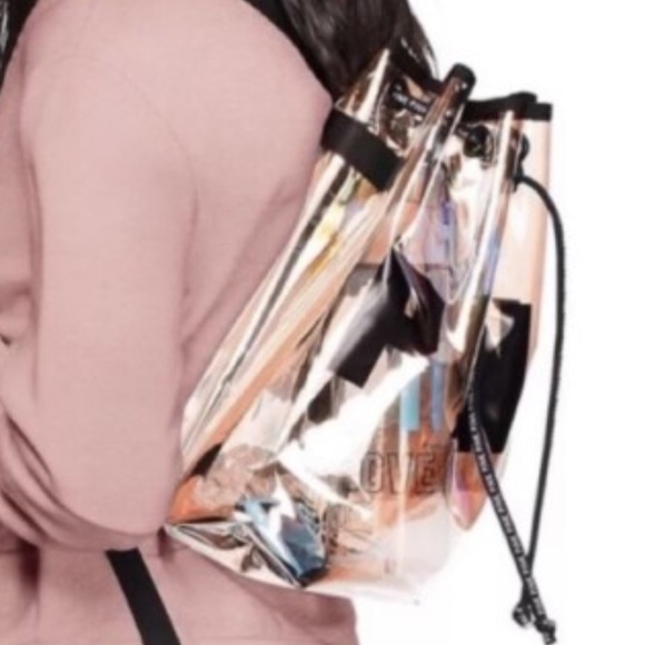 Pink Iridescent Drawstring Backpack - Picture 1 of 4